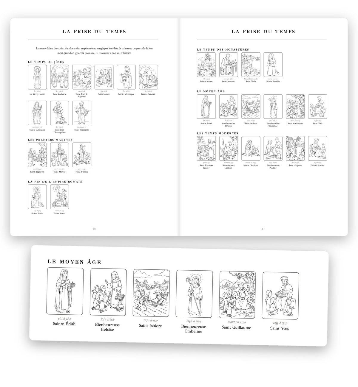 La frise du temps des trente Saints